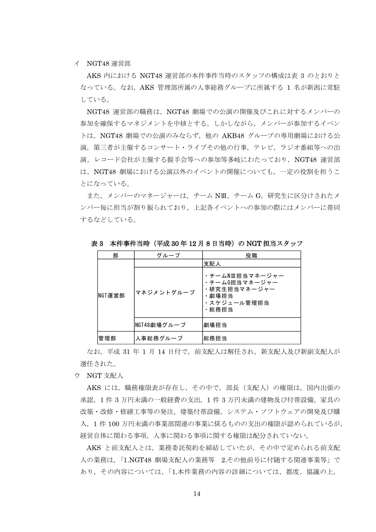 NGT48第三者委員会調査報告書16
