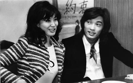 映画「約束」で大阪入り、岸恵子（左）と萩原健一さん＝１９７２年撮影